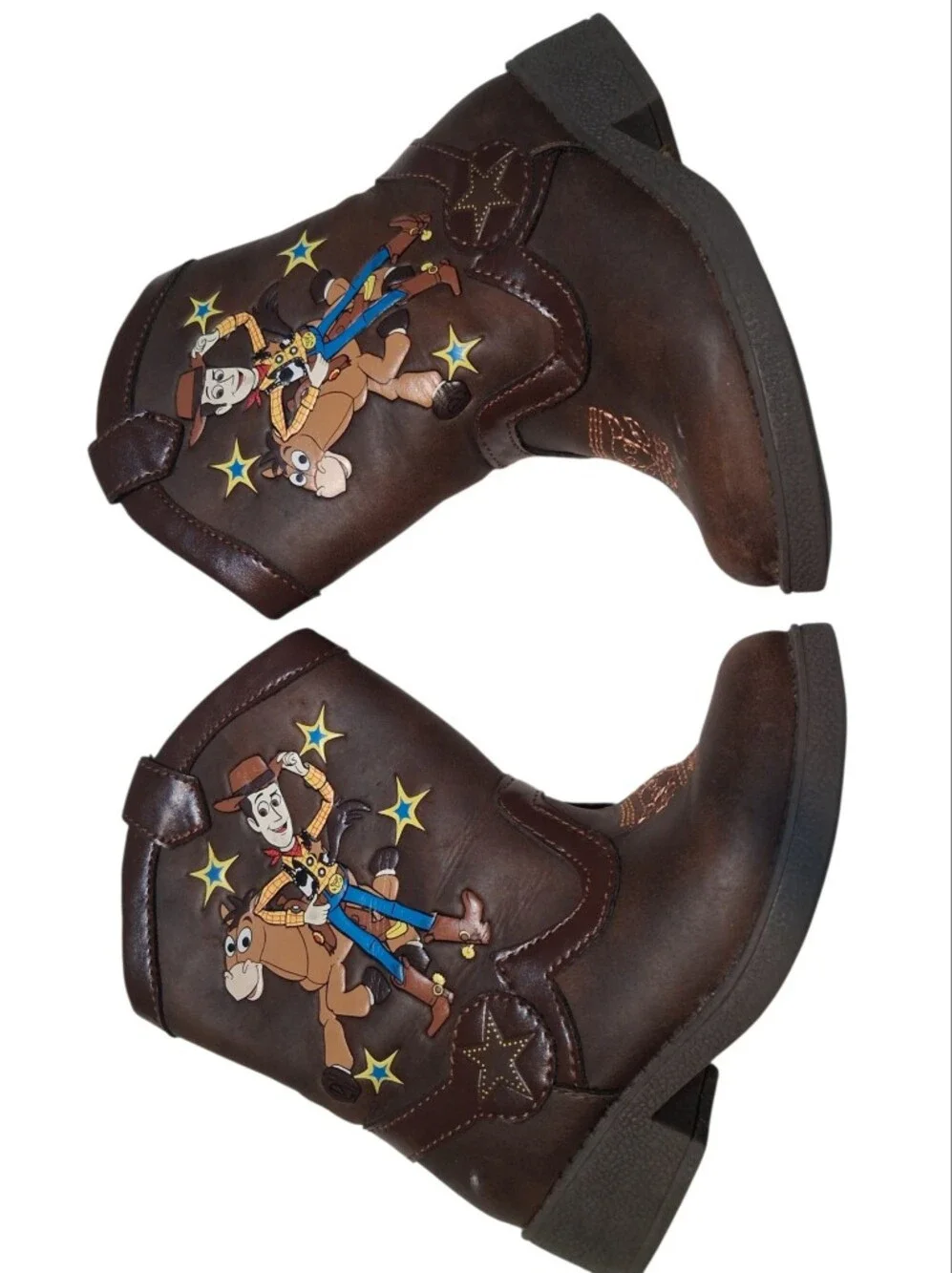 Disney Pixar Toy Story Woody Cowboy Western Brown Boots Kids  Size 7